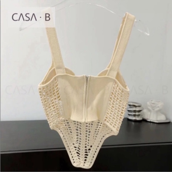 NEW💫CASA B| Siren Crochet Bustier Corset Top in Bone - Picture 8 of 11